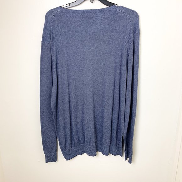 NWOT Bonobos Lightweight Micro Stripe Sweater In Navy Blue XXL - Picture 6 of 6